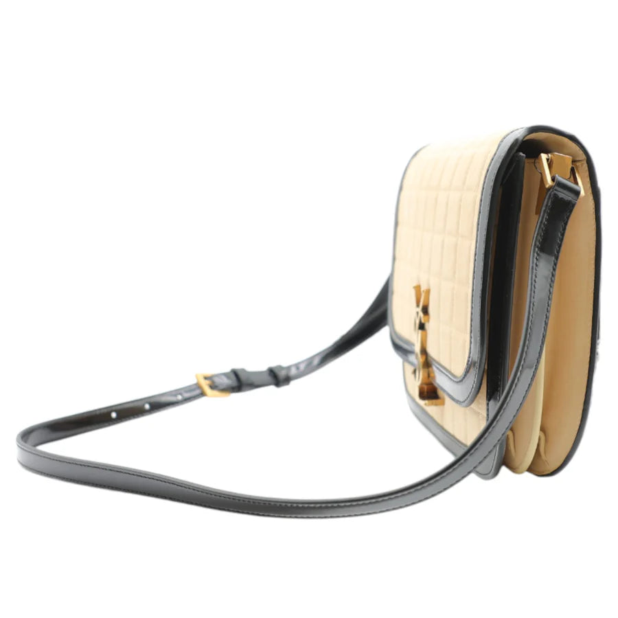 YSL Saint Laurent Solferino Medium Suede Crossbody Bag in Beige