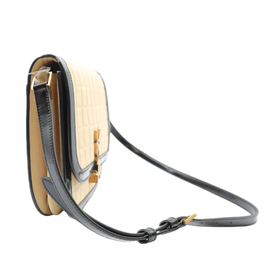 YSL Saint Laurent Solferino Medium Suede Crossbody Bag in Beige