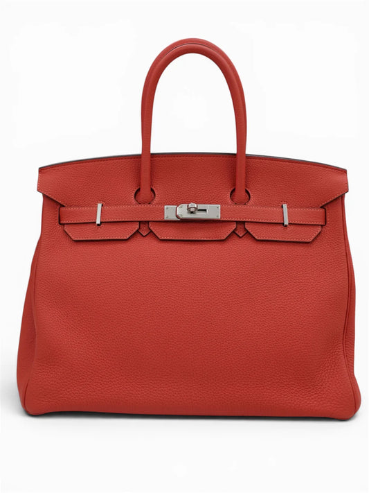 Hermès Birkin 35 Rouge Tomate Togo Leather Bag