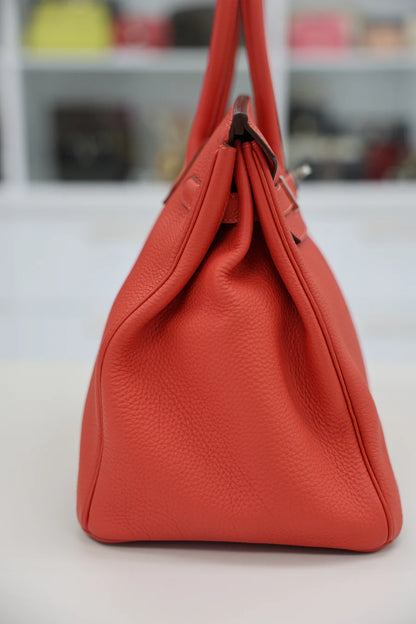 Hermès Birkin 35 Rouge Tomate Togo Leather Bag