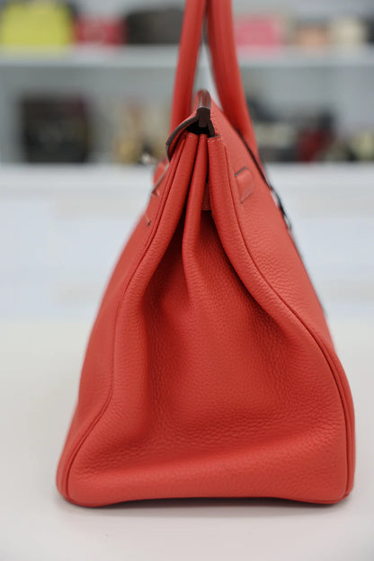 Hermès Birkin 35 Rouge Tomate Togo Leather Bag