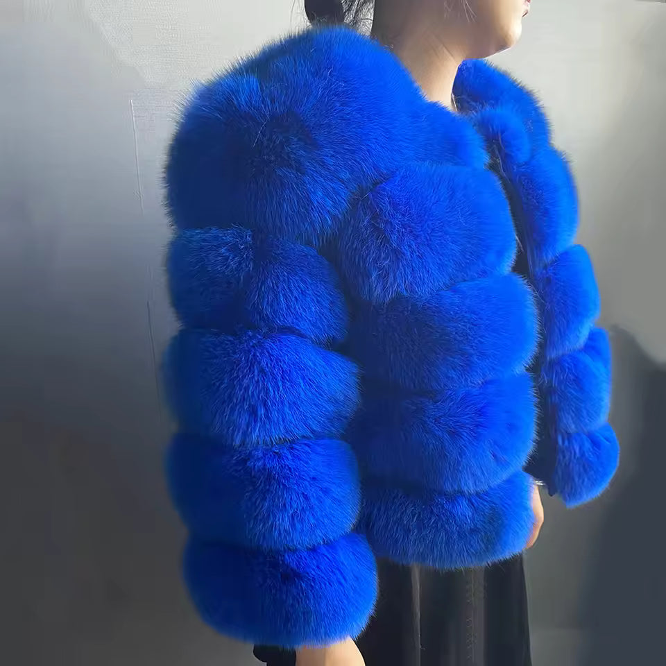 Fox Fur Jacket Women's Winter Coat